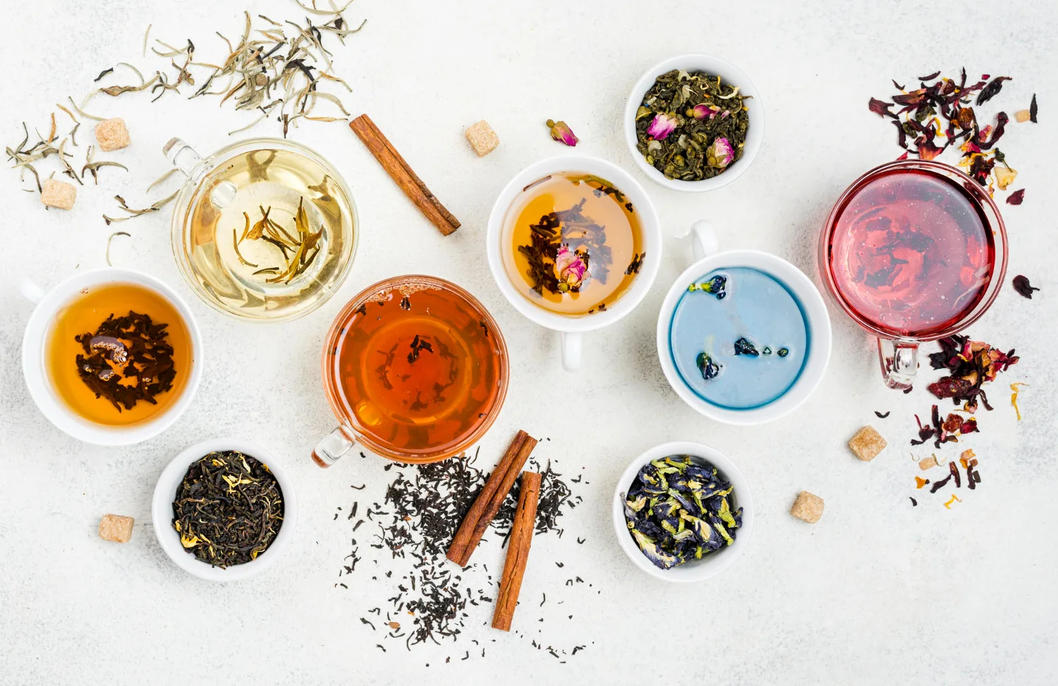 infused flavors of herbs in cups